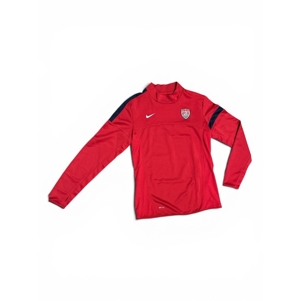 Nike USMNT Dri-FIT Soccer Training Top Red Womens L Athletic Fit